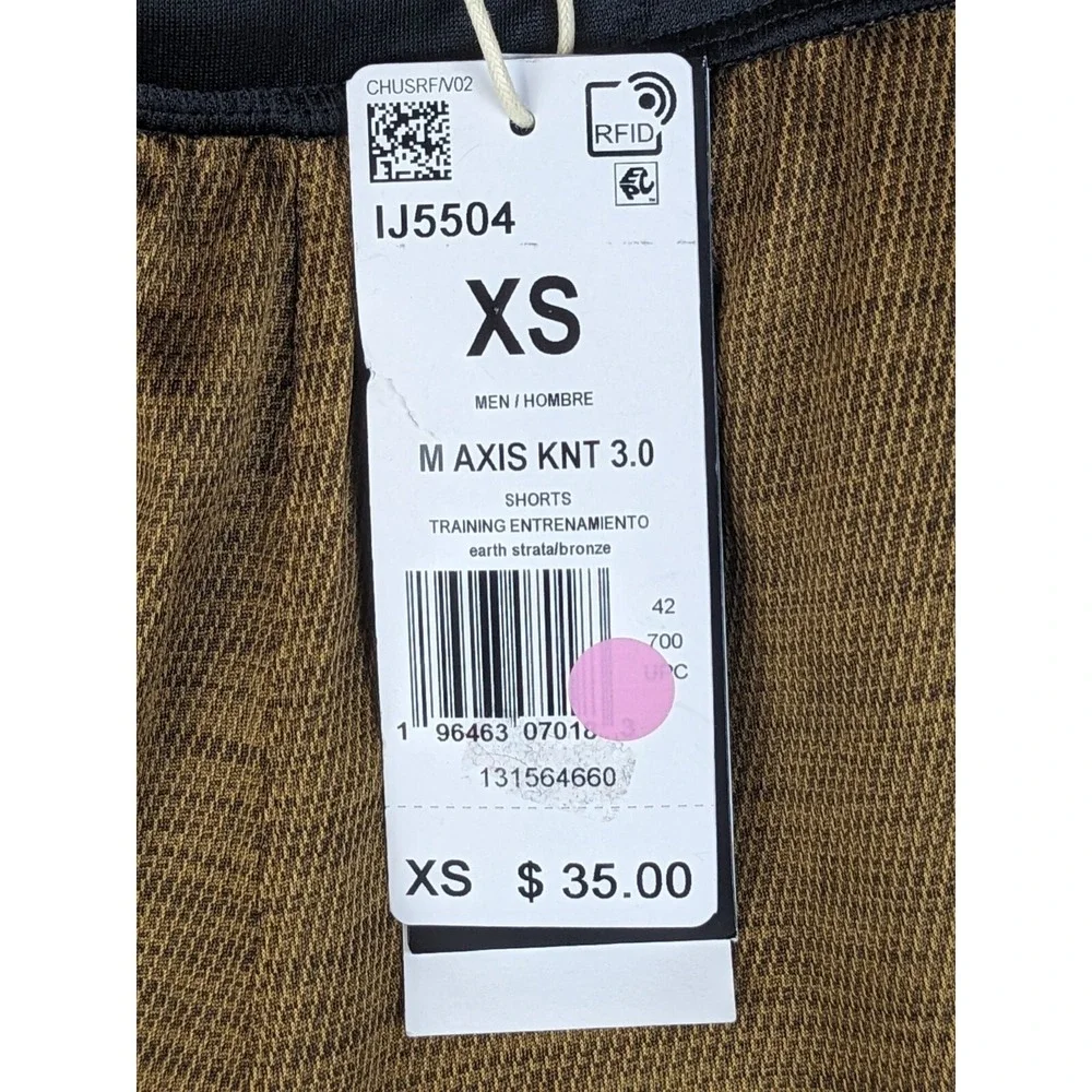 Adidas XS Mens Shorts IJ5504 Axis KNT‎ 3.0 NWT Earth Strata Bronze XSmall